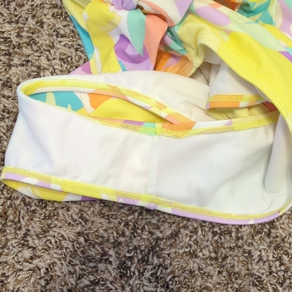 Cupshe multicolor citrus belted high leg cheeky square neck one piece swimsuit - Picture 9 of 9